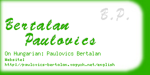 bertalan paulovics business card